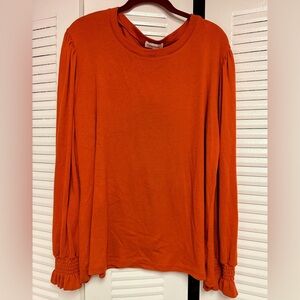 Women's Burnt Orange Long Sleeve Top